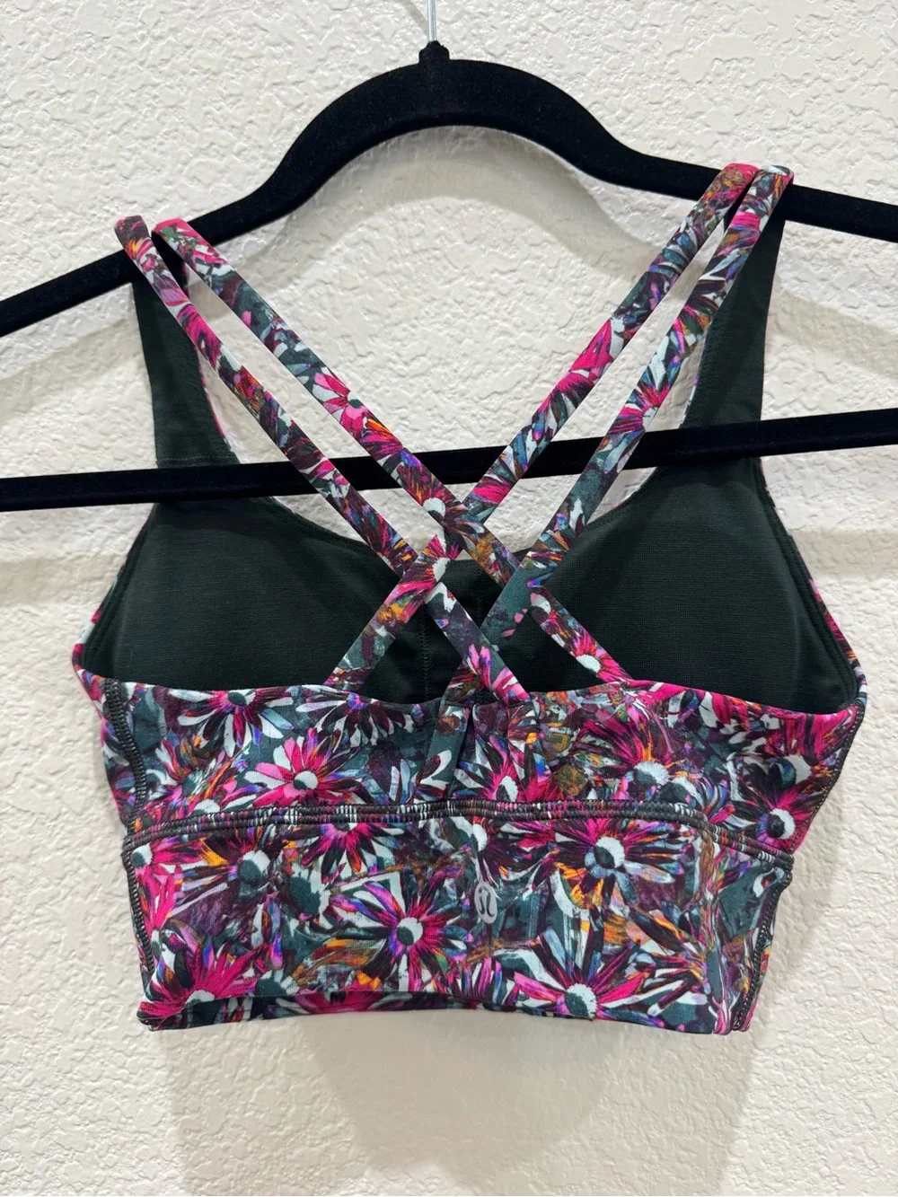 Lululemon Energy Long Line Sports Bra Floral Criss Cross Women’s Size 2